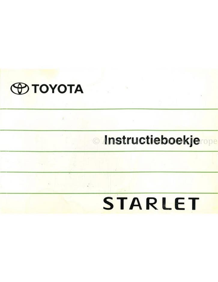 1990 TOYOTA STARLET INSTRUCTIEBOEKJE NEDERLANDS, Autos : Divers, Modes d'emploi & Notices d'utilisation