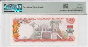 Bahamas. - 5 Dollars 1968 - Pick 29a (Sans prix de réserve)