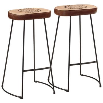 vidaXL Barkrukken 2 st 44x37,5x78 cm donkerbruin, Huis en Inrichting, Barkrukken, Verzenden, Nieuw