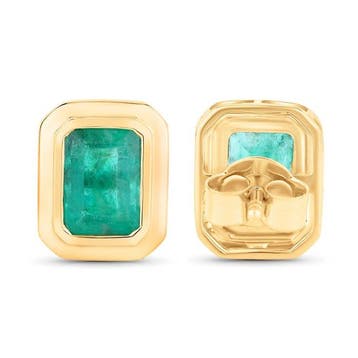 Oorbellen - 14 karaat Geel goud - 1.86ct. tw. Smaragd -