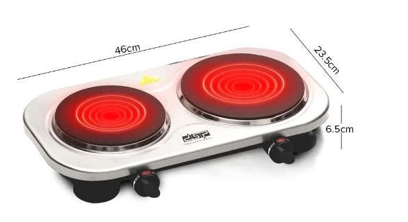 Dsp Kd5061 Elektrische Kookplaat - 2 Pits - 800w & 1200w, Electroménager, Tables de cuisson, Enlèvement ou Envoi