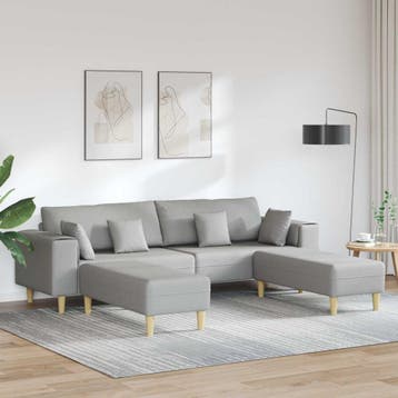 vidaXL bank / zetel 3 st Wolkgrijs Stof, Verzenden, Nieuw