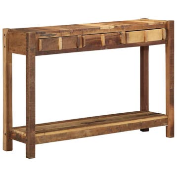 vidaXL Wandtafel Bruin 107 x 33 x 76 cm Massief Gerecycleerd, Verzenden, Nieuw