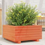 vidaXL Plantenbak 50x50x26,5 cm massief grenenhout wasbruin, Verzenden