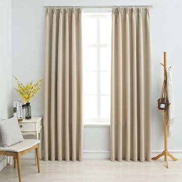 vidaXL Gordijnen verduisterend met haken 2 st 140x175 cm, Huis en Inrichting, Verzenden, Nieuw