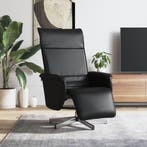 vidaXL Fauteuil verstelbaar met voetensteun kunstleer zwart, Verzenden, Nieuw