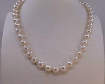 Halsketting 9×9,5 mm Akoya parels, Handtassen en Accessoires, Nieuw