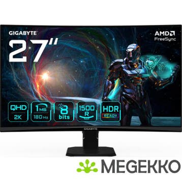 Gigabyte GS27QCA 27  Quad HD 180Hz VA Curved Gaming monitor, Computers en Software, Verzenden, Nieuw