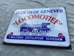 Locomotief - zeer oude genever- Langcat Bussum - Reclamebord