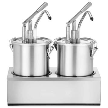 Sausdispenserset | RVS | 2x 5L | Portie 35ml | Incl. Houder, Verzenden