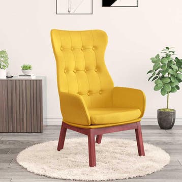 vidaXL Relaxstoel stof mosterdgeel, Verzenden, Nieuw