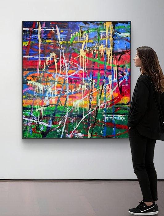 Micha Lenartowicz - Abstract Composition - XXL, Antiek en Kunst, Kunst | Schilderijen | Modern