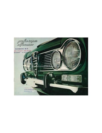 1966 ALFA ROMEO GIULIA SUPER BROCHURE ENGELS, Ophalen of Verzenden