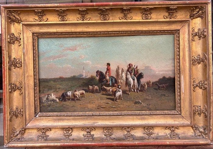 Henri Van Wyk (1833-1889) - Cavaliers arabes et leur, Antiek en Kunst, Kunst | Schilderijen | Klassiek