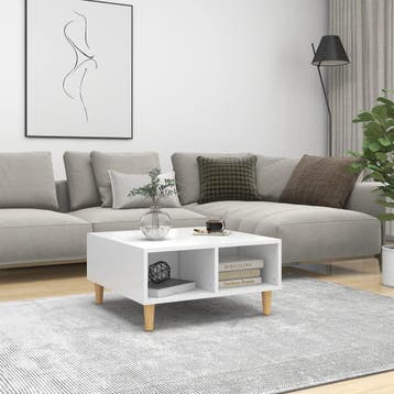 vidaXL Salontafel 60x60x30 cm bewerkt hout wit, Verzenden, Nieuw