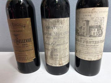 1966 Château Bellevue 1975 Château Cap de Mourlin & 1976, Verzamelen, Nieuw