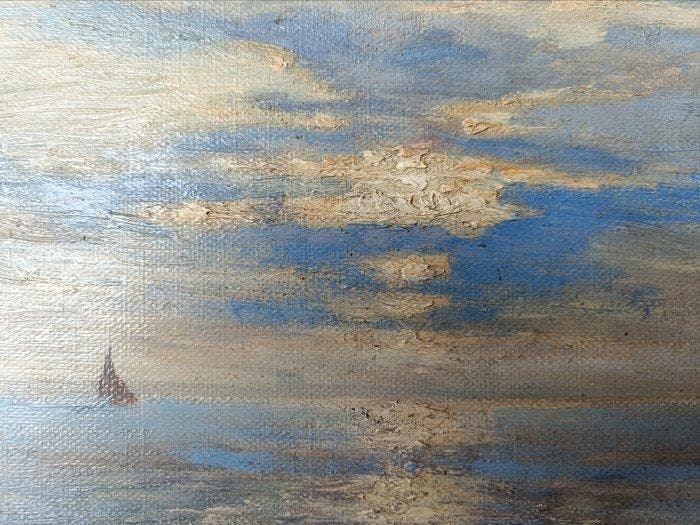 Millo Bortoluzzi (1868-1933) - Marina con barche, Antiek en Kunst, Kunst | Schilderijen | Klassiek