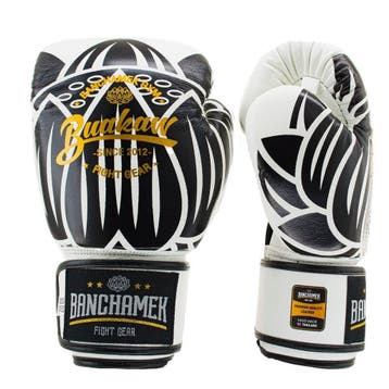 Buakaw Benchamek Muay Thai Bokshandschoenen Wit Leer, Verzenden, Nieuw, Bokshandschoenen