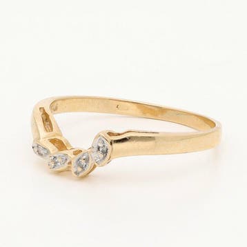 Zonder minimumprijs - Ring - 14 karaat Geel goud - 0.02ct., Nieuw