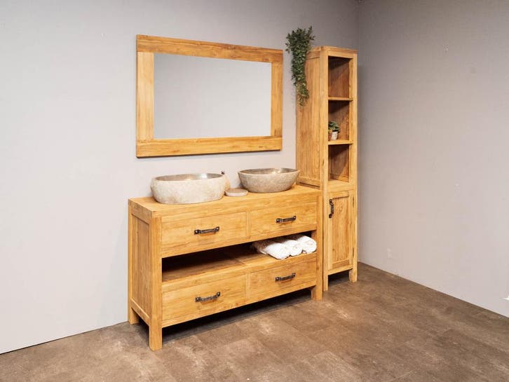 Compleet 2 persoons Badkamermeubelset 140cm, Maison & Meubles, Salle de bain | Salle de bain complète, Enlèvement ou Envoi