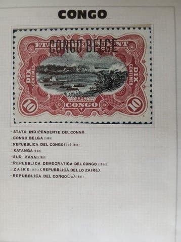 Afrique - Album de timbres : Congo, Katanga, Rwanda,, Gestempeld