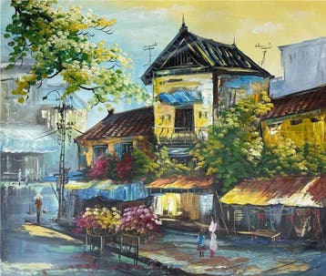 Hung Richard (1966) - Le coin des fleurs 100 120 cm