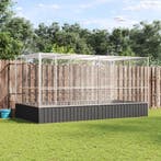 vidaXL Volière met verlengstuk zilver 418x207x212 cm staal, Dieren en Toebehoren, Verzenden, Nieuw
