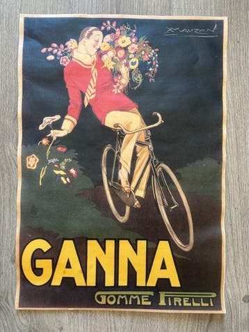 Achille Mauzan - Pirelli Ganna Bicicletta Ciclismo Manifesto