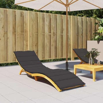 vidaXL Ligbedkussen 200x60x3 cm oxford stof zwart, Verzenden, Nieuw