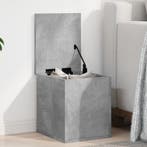 vidaXL Opbergbox 30x35x35 cm bewerkt hout betongrijs, Verzenden