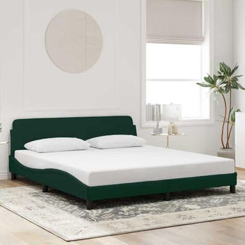 vidaXL Bedframe Dover 180x200 cm fluweel donkergroen, Verzenden, Nieuw
