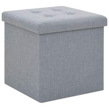 vidaXL Opbergkruk inklapbaar kunstlinnen lichtgrijs, Huis en Inrichting, Stoelen, Verzenden, Nieuw