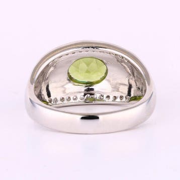 Zonder minimumprijs - Ring Zilver - 1.96ct. tw. Olivijn -