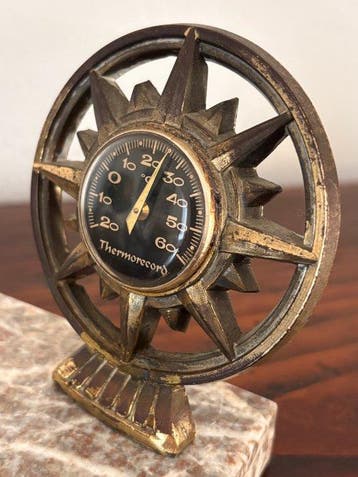 Mid-Century Nautical Desk Set with Thermorecord Thermometer,