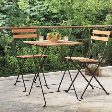 vidaXL Bistrotafel inklapbaar 55x54x71 cm massief teakhout, Jardin & Terrasse, Verzenden