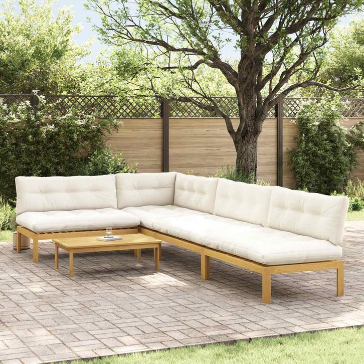 vidaXL 5 Stuk Tuinpallet Sofa Eenheden Massief Acacia Hout, Tuin en Terras, Tuinsets en Loungesets, Nieuw, Verzenden