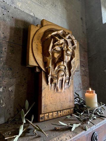 Reliefplaat van Christus – Ecce Homo – 38,5 cm - Brons -
