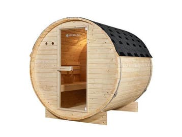 Veiling - Barrelsauna Spitsbergen- 3,6 - 8 kW - 191x193x180, Sport en Fitness, Nieuw