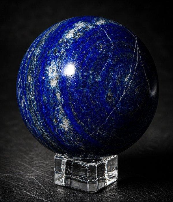 Hoogwaardige Lapis Lazuli Bol – Diepblauw met pyriet- en, Verzamelen, Mineralen en Fossielen