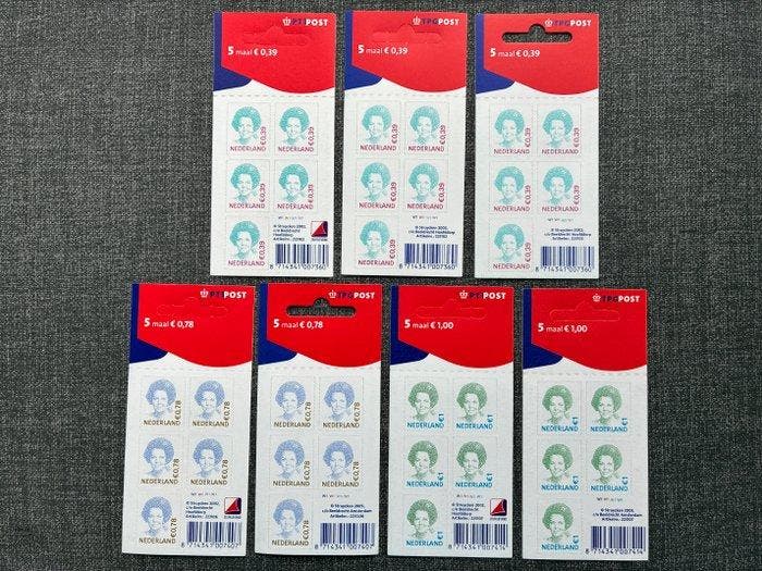 Nederland - Selectie diverse hangvelletjes Beatrix, PTT,, Postzegels en Munten, Postzegels | Nederland