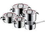 WMF Function4 - Pannenset - 5-delig - RVS - Glazen deksels, Verzenden, Zo goed als nieuw