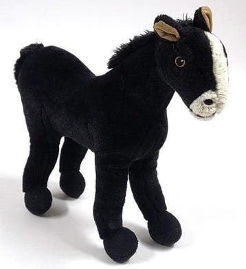 Zwart paard knuffel van pluche, Verzenden, Nieuw