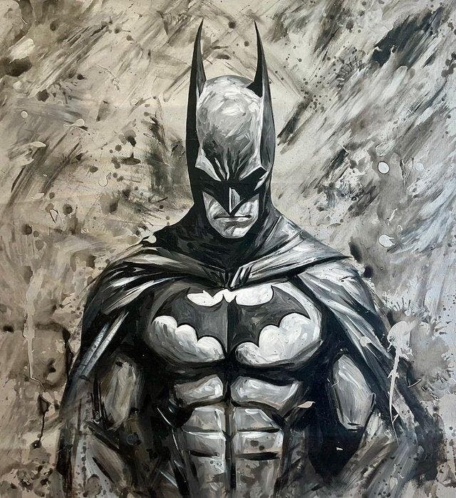 Alberto R. - Batman: La Sombra del Caballero Oscuro, Antiek en Kunst, Kunst | Schilderijen | Modern