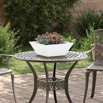 vidaXL Plantenbak Wit 40 x 40 x 15 cm Koudgewalst staal, Verzenden