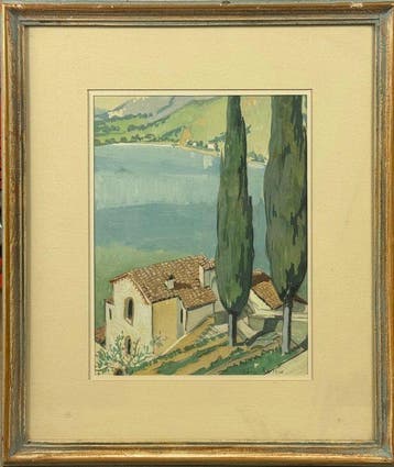 Léon Raffin (1906-1996) - Paesaggio lacustre