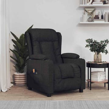 vidaXL Massagestoel elektrisch stof zwart, Huis en Inrichting, Verzenden, Nieuw