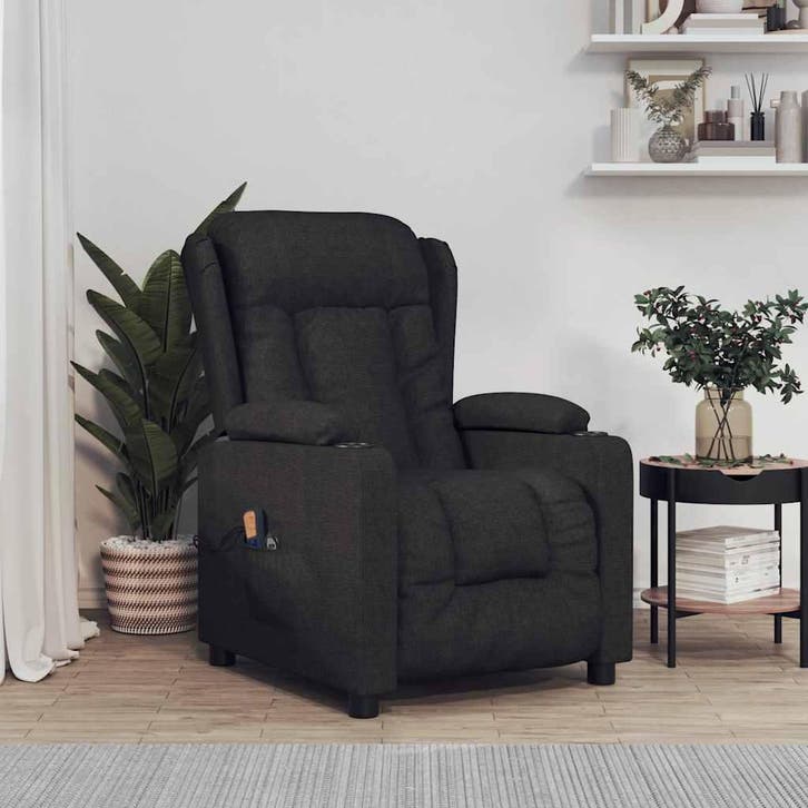 vidaXL Massagestoel elektrisch stof zwart, Huis en Inrichting, Stoelen, Nieuw, Verzenden