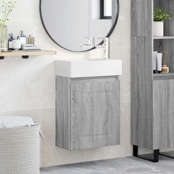 vidaXL Badkamermeubel met kraan Grijs Sonoma 45,5 x 22,5 x, Verzenden, Nieuw