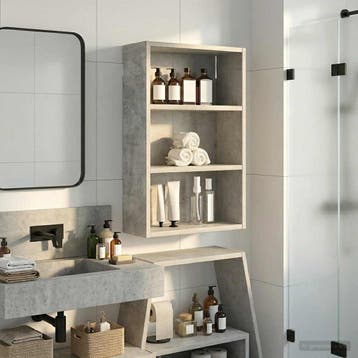 vidaXL Badkamer wandkast Beton Grijs 40 x 16 x 62,5 cm, Verzenden, Nieuw