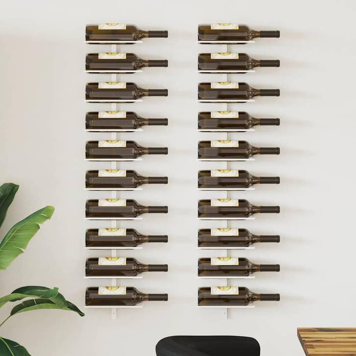 vidaXL Wijnrekken 2 st voor 10 flessen wandmontage metaal, Huis en Inrichting, Woonaccessoires | Wijnrekken, Nieuw, Verzenden